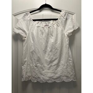 Vineyard Vines Women’s Short Sleeve Lace Pullover Summer Casual Top Size S White